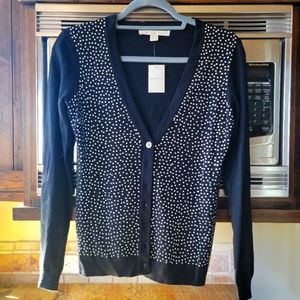Boston proper, xs, black, jewel sweater cardigan